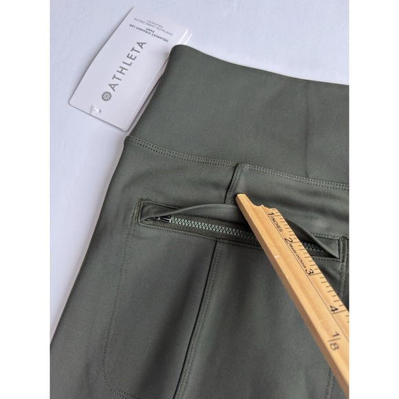Athleta Delancey Straight Leg Pant Sz LT Aspen Olive Green Pull On Stretch City - Picture 16 of 16
